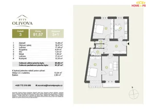 Prodej bytu 3+1, Říčany, Olivova, 92 m2