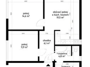 Prodej bytu 3+kk, Zlín, 65 m2