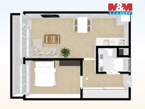 Pronájem bytu 2+kk, Praha - Braník, Novodvorská, 40 m2