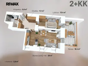 Prodej bytu 2+kk, Svoboda nad Úpou, Nádražní, 56 m2