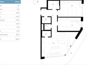 Pronájem bytu 3+kk, Hradec Králové - Svobodné Dvory, Pálenecká, 113 m2