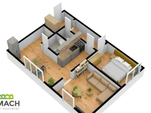 Prodej bytu 2+1, Uherské Hradiště, Štěpnická, 44 m2