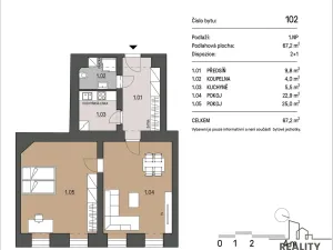 Pronájem bytu 2+1, Brno, Vlhká, 67 m2