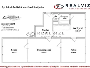 Prodej bytu 3+1, České Budějovice, Pod Lékárnou, 65 m2