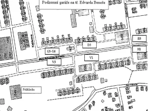 Pronájem garážového stání, Hradec Králové, třída Edvarda Beneše, 6 m2