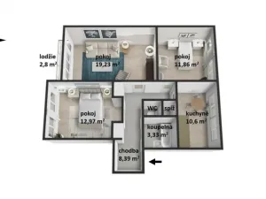 Prodej bytu 3+1, Třebíč, Schöllhornova, 68 m2