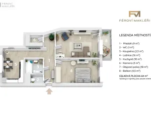 Prodej bytu 2+1, Ostrava, Gen. Píky, 64 m2