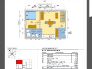 Pronájem bytu 2+kk, Polná, Pojmannova, 38 m2
