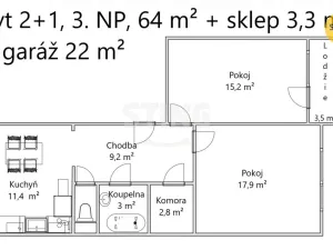 Prodej bytu 2+1, Otrokovice, tř. Spojenců, 60 m2