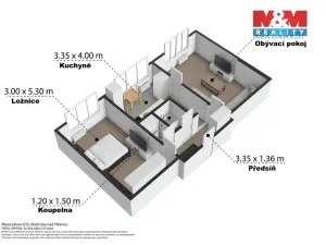 Prodej bytu 2+1, Kralupy nad Vltavou - Lobeček, Masarykova, 48 m2