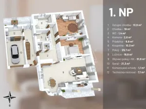 Prodej rodinného domu, Jesenice, Papoušková, 347 m2