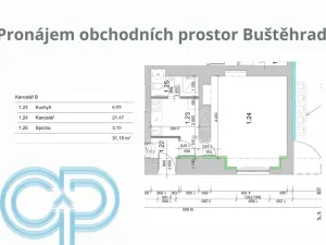 Pronájem obchodního prostoru, Buštěhrad, Žižkova, 31 m2