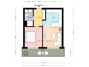Pronájem bytu 2+kk, Praha - Košíře, Naskové, 53 m2
