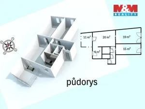Pronájem bytu 3+kk, Kolín - Kolín I, Rubešova, 60 m2