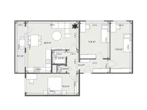 Prodej bytu 4+kk, Praha - Žižkov, U kněžské louky, 81 m2