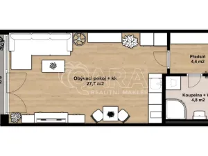 Pronájem bytu 1+kk, Praha - Hloubětín, Poděbradská, 39 m2