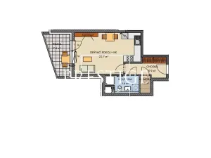 Pronájem bytu 1+kk, Praha - Stodůlky, Ferrariho, 44 m2