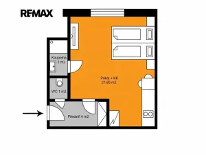 Pronájem bytu 1+kk, Praha - Holešovice, Farského, 35 m2