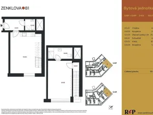 Prodej bytu 2+kk, Praha - Libeň, Zenklova, 60 m2