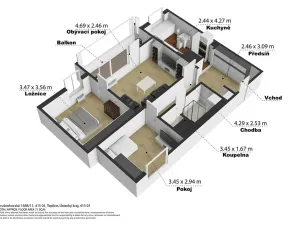Prodej bytu 3+1, Teplice, Krušnohorská, 64 m2