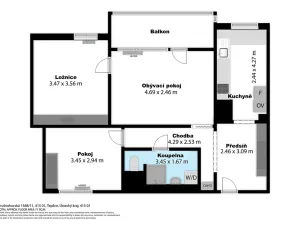 Prodej bytu 3+1, Teplice, Krušnohorská, 64 m2