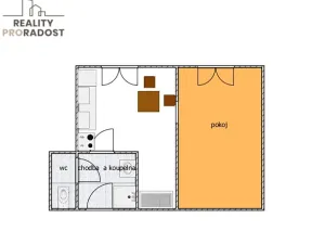 Pronájem bytu 1+1, Dubí, Ruská, 35 m2