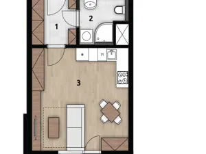 Pronájem bytu 1+kk, Praha - Strašnice, Strančická, 36 m2