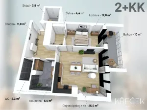 Pronájem bytu 2+kk, Třebíč, Tomáše Bati, 68 m2