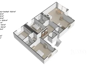 Pronájem bytu 4+kk, Praha - Šeberov, Na proutcích, 132 m2