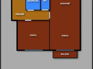 Pronájem bytu 2+kk, Velešín, Nad Cihelnou, 43 m2