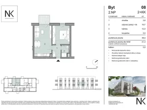 Prodej bytu 2+kk, Třeboň, Na Kopečku, 41 m2