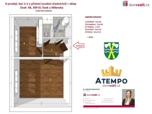 Prodej bytu 1+1, Osek, 42 m2