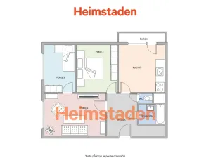 Pronájem bytu 3+1, Ostrava - Poruba, náměstí Václava Vacka, 67 m2
