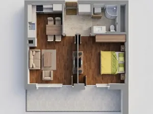 Pronájem bytu 2+kk, Praha - Modřany, Mezi vodami, 48 m2