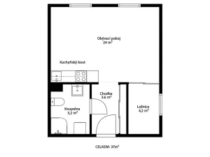 Prodej bytu 1+kk, Úholičky, Roztocká, 37 m2