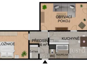 Prodej bytu 2+1, Písek - Budějovické Předměstí, třída Přátelství, 60 m2