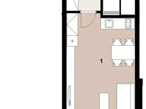 Pronájem bytu 1+kk, Praha - Vysočany, Kabešova, 44 m2