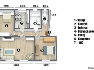 Prodej bytu 3+1, Ústí nad Labem - Bukov, Kosmova, 77 m2