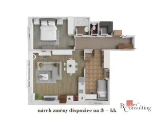 Prodej bytu 2+1, Praha - Libeň, Sokolovská, 72 m2