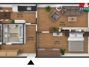 Prodej bytu 2+1, Benešov, Ladova, 54 m2