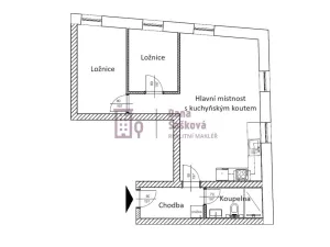 Pronájem bytu 3+kk, Jindřichův Hradec - Jindřichův Hradec I, nám. Míru, 57 m2