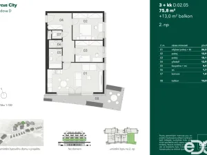 Pronájem bytu 3+kk, Praha, Hasilova, 76 m2