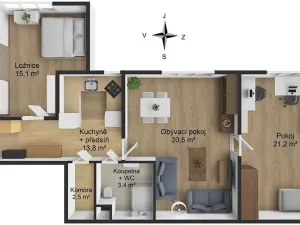 Prodej bytu 3+1, Praha - Holešovice, Letohradská, 77 m2