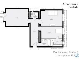 Pronájem bytu 3+1, Praha - Vinohrady, Ondříčkova, 80 m2