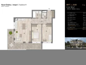 Prodej bytu 3+kk, Praha - Dolní Chabry, U jízdárny, 78 m2