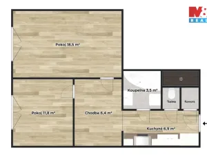 Pronájem bytu 2+1, Praha - Vysočany, Prouzova, 49 m2