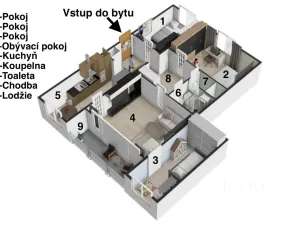 Prodej bytu 4+1, Ústí nad Labem - Všebořice, Spartakiádní, 82 m2