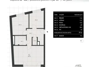 Prodej bytu 3+kk, Brno, Charbulova, 77 m2