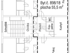 Prodej bytu 2+1, Ostrava, Mitušova, 54 m2