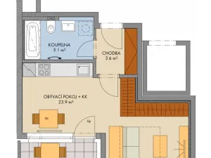 Prodej bytu 1+kk, Praha - Hlubočepy, Gollové, 33 m2